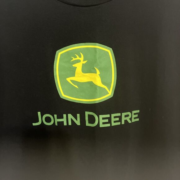 John Deere Mens Large T-Shirt Made in Mexico USA Fabric Logo Deer Farm Tractor - Picture 2 of 6